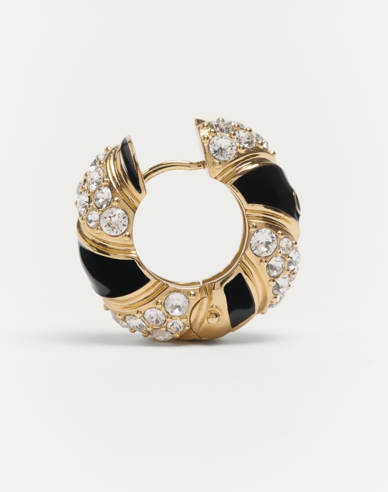 Brincos Pas Plus em metal, esmalte e cristais Swarovski®