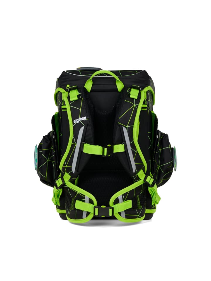 Ergobag Grundschulranzen-Set CUBO LIGHT CyBär Race 6-tlg. in Schwarz/Grün günstig kaufen onesize