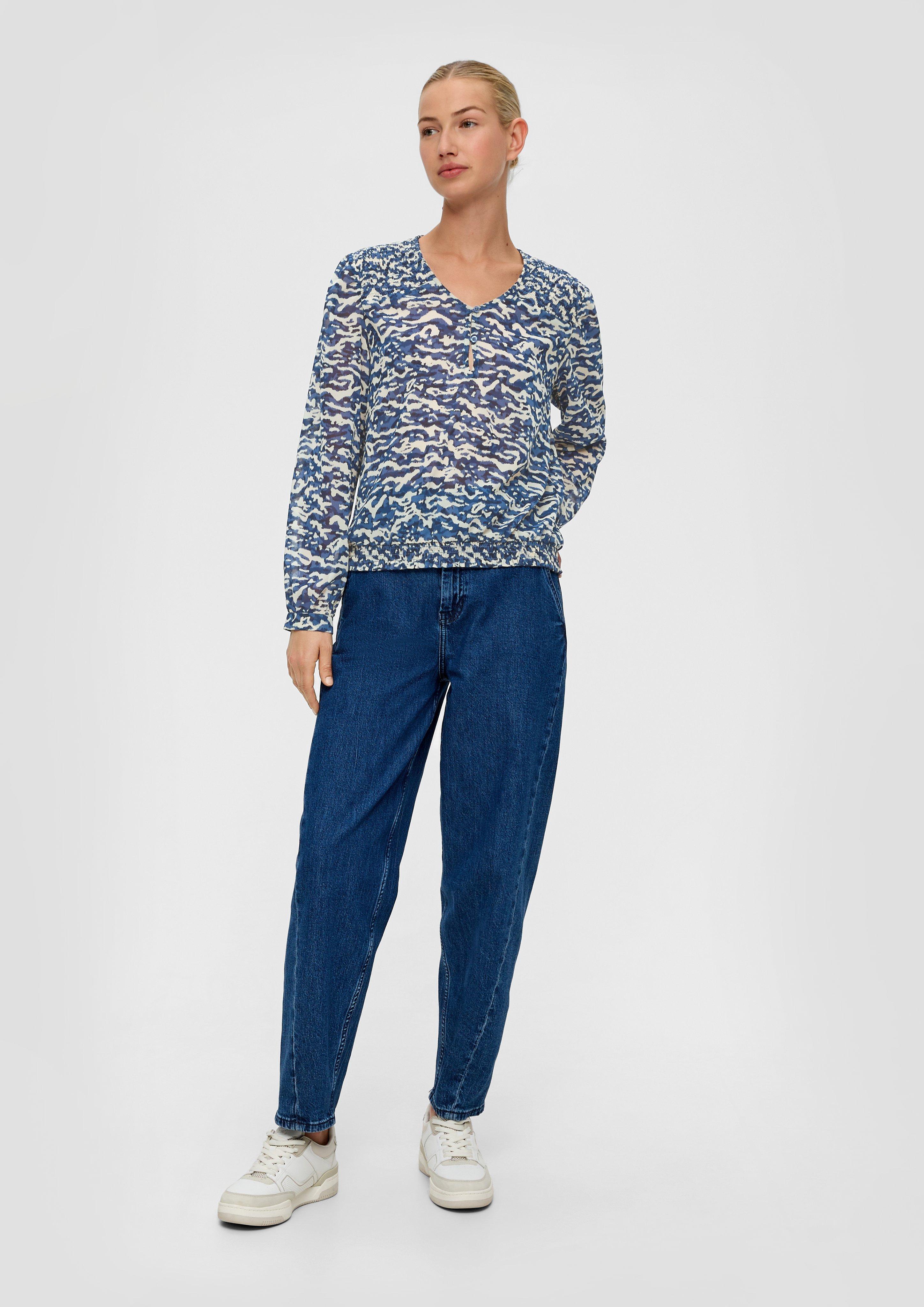 Chiffonbluse mit Allover-Print  2135658-57A1