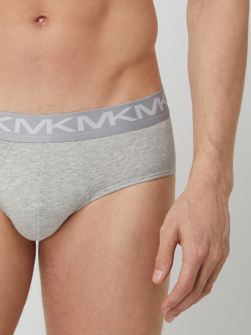 Slip mit Label-Schriftzug in mittelgrau meliert