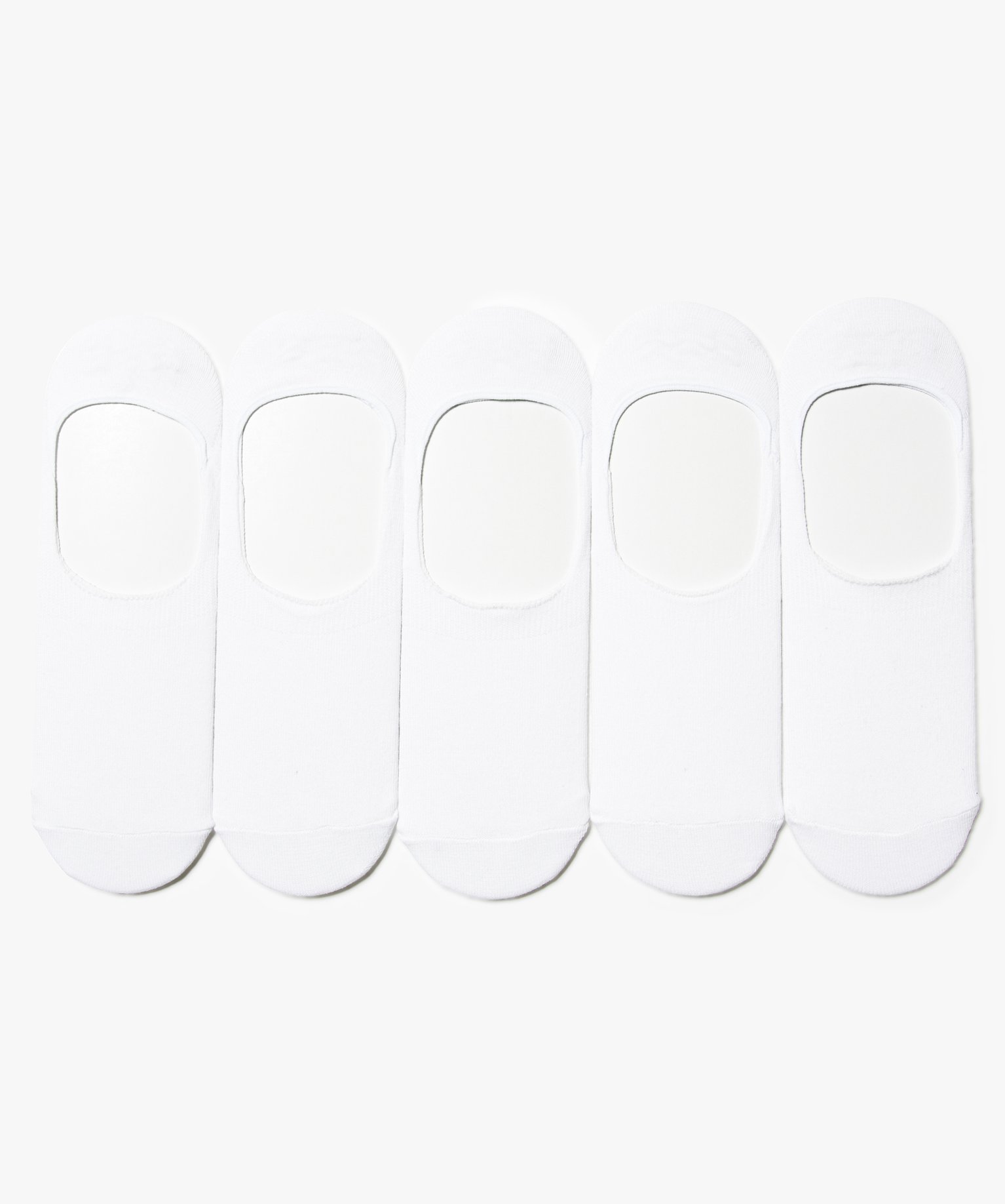 Chaussettes invisibles homme unies (lot de 5 paires) blanc | GEMO