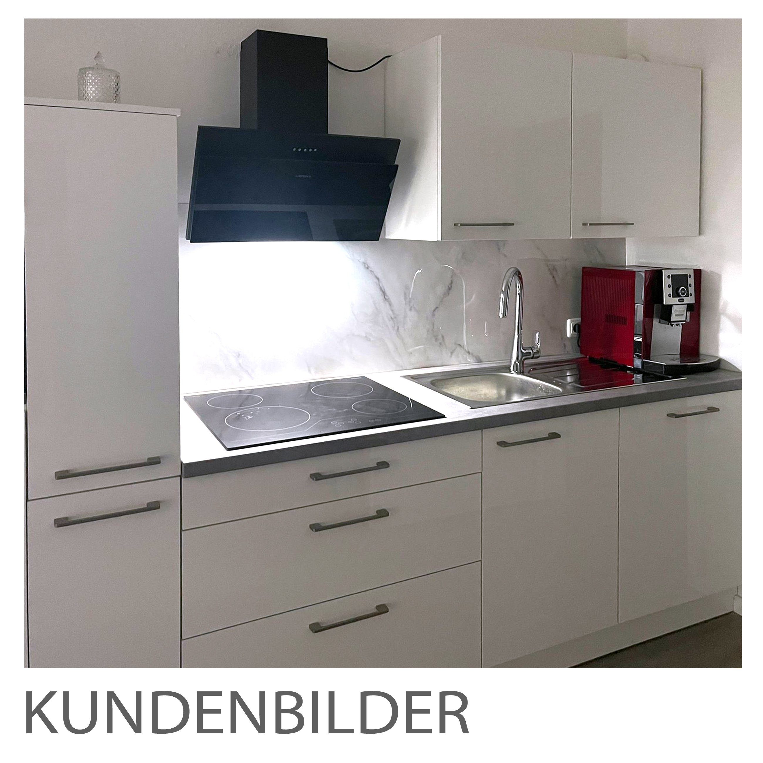 Stickerprofis Küchenrückwand WEISSER MARMOR, (Premium), 1,5mm, selbstklebend, hält auf besonders vielen Öberflächen