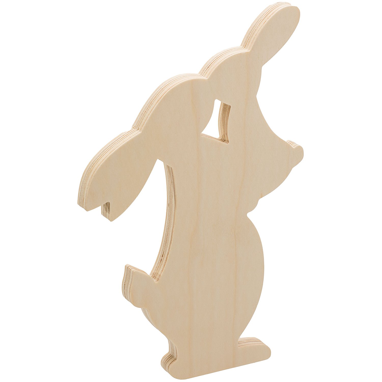 Hase mit Häschen aus Holz, 30 cm