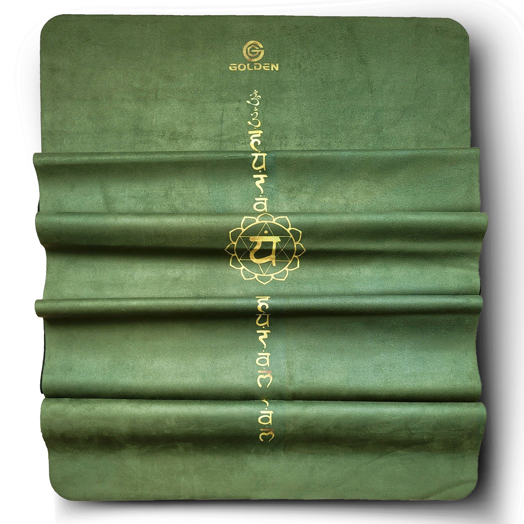 GOLDEN Yogamatte Sommergrüne Mittelausrichtung 1.5mm, Sprühen Sie wenig Wasser, perfekte Griffe bekommen