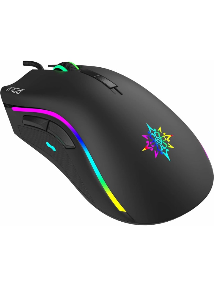 Inca INCA 6400 Dpi IMG-349 ANAHITA RGB 7 Tasten Professionelle Gaming Maus in schwarz günstig kaufen onesize