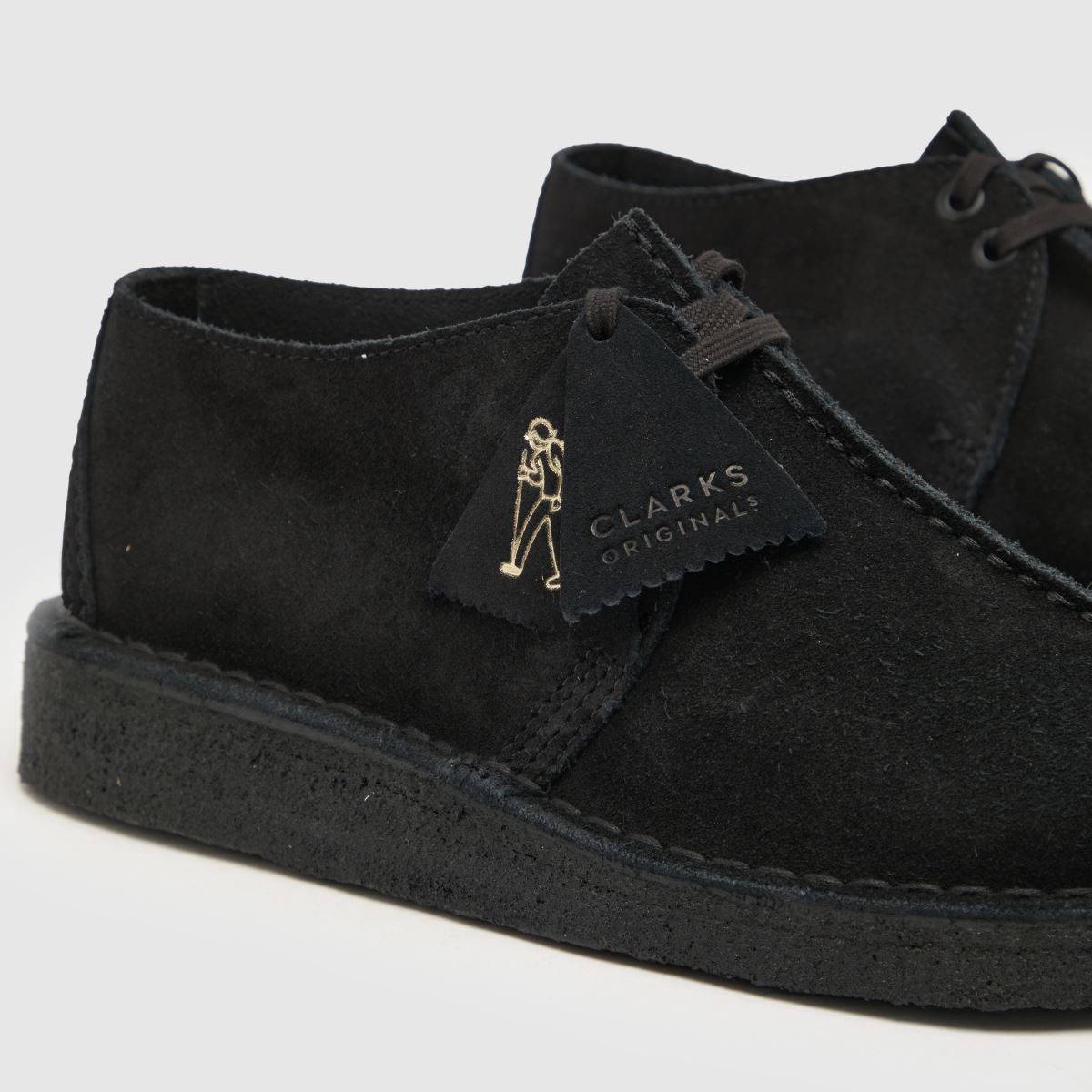 Clarks Originals – Svarta platta skor i Desert Trek-modell