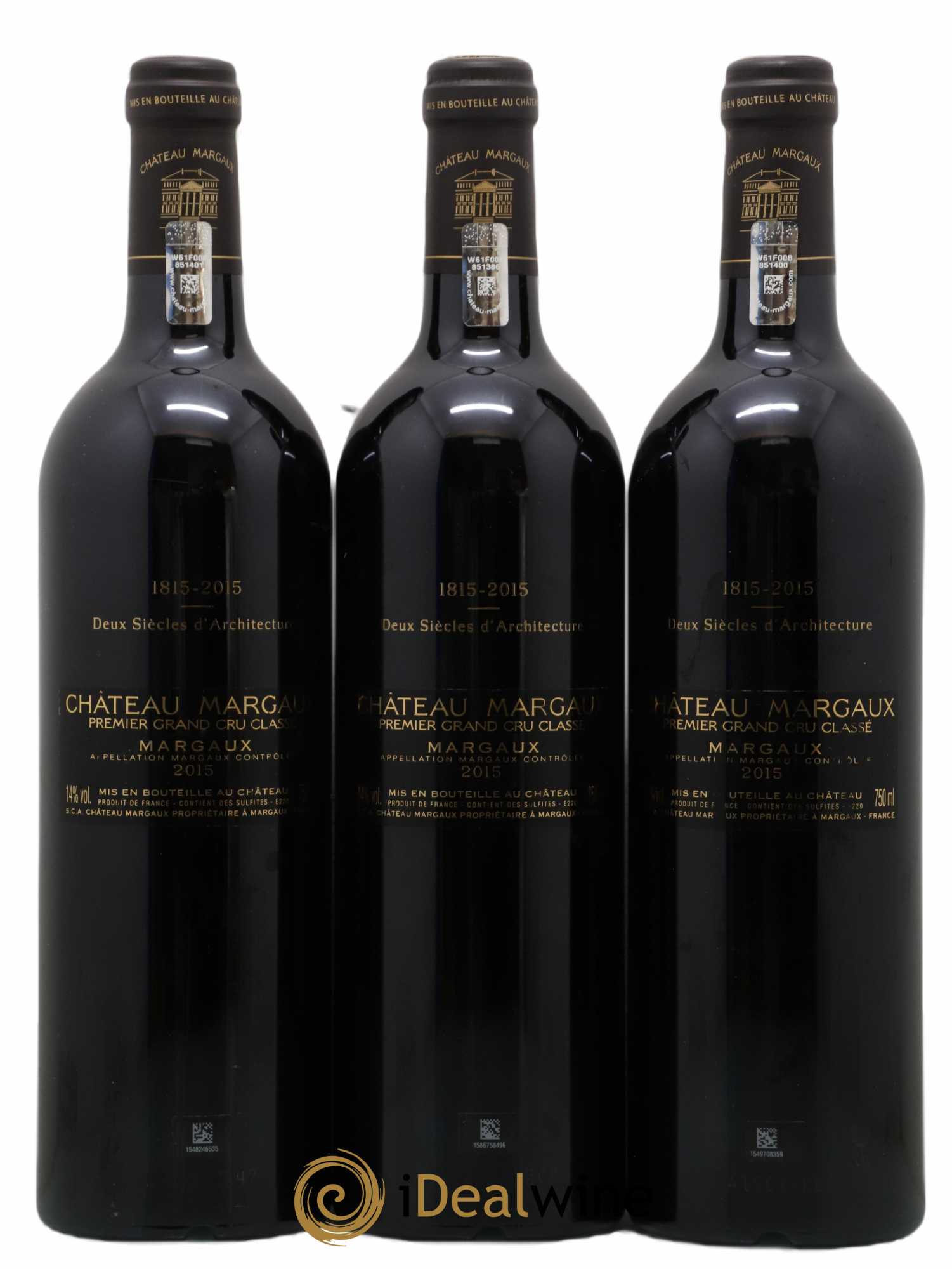 Château Margaux 1er Grand Cru Classé  2015 - Lot de 6 Bouteilles