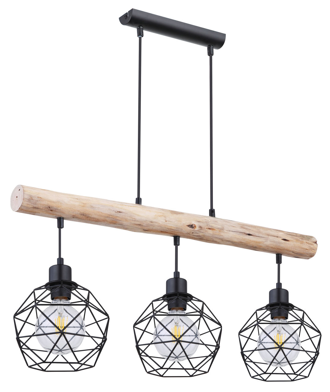 Globo Lighting - THEODOR - Hängeleuchte Metall schwarz matt, 3x E27