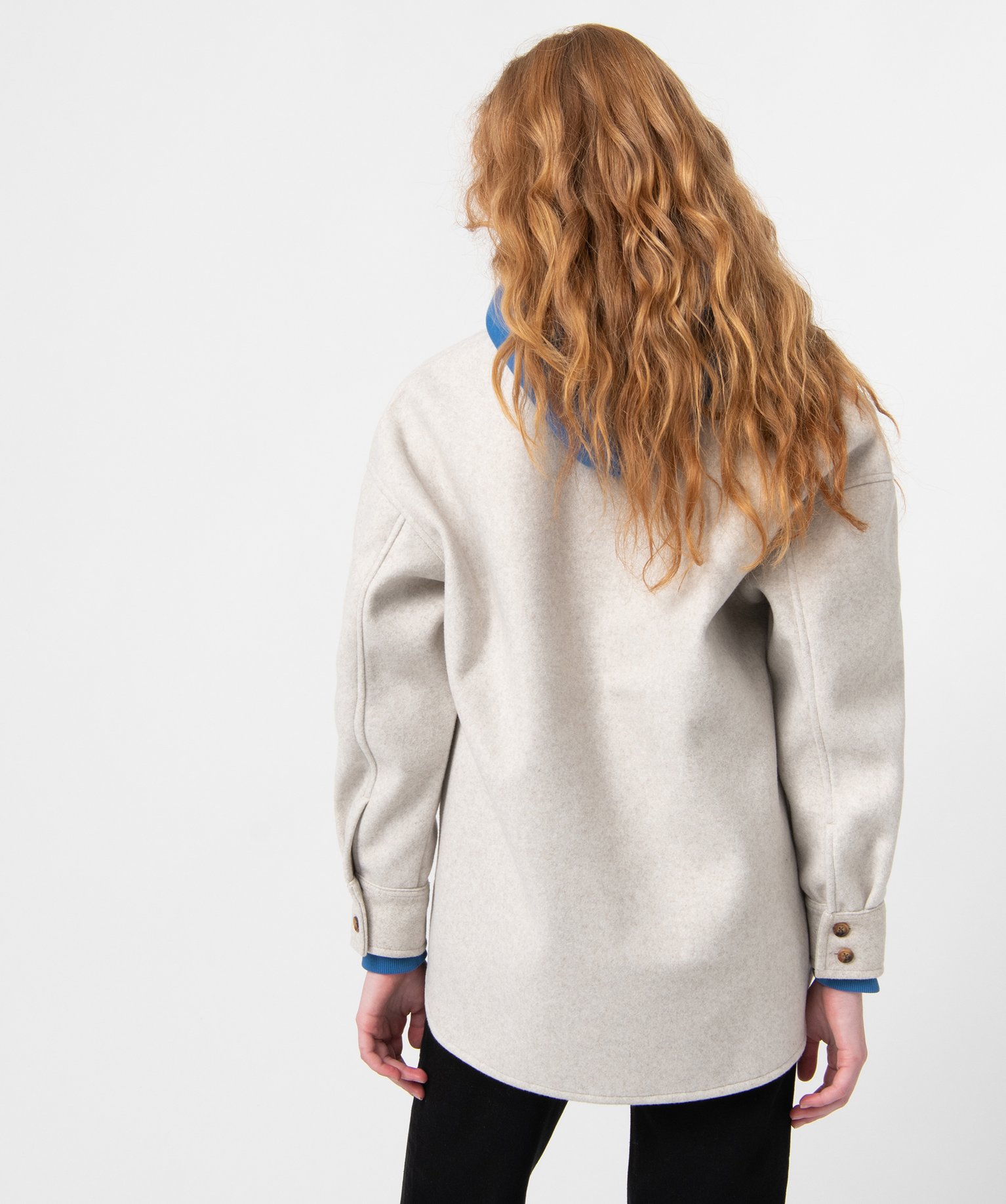 Veste femme forme chemise aspect drap de laine beige | GEMO