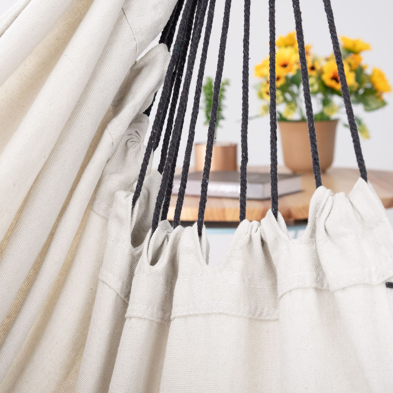 Casaria Detex® Hängesessel Creme 170x100x150cm