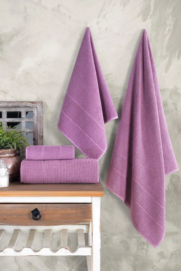 Zeynep Tekstil  Lizenzgebühren | 50 x 90–70 x 140 cm, 4-teiliges Badetuch-Set, Handtuch-Set aus 100 % Baumwolle
