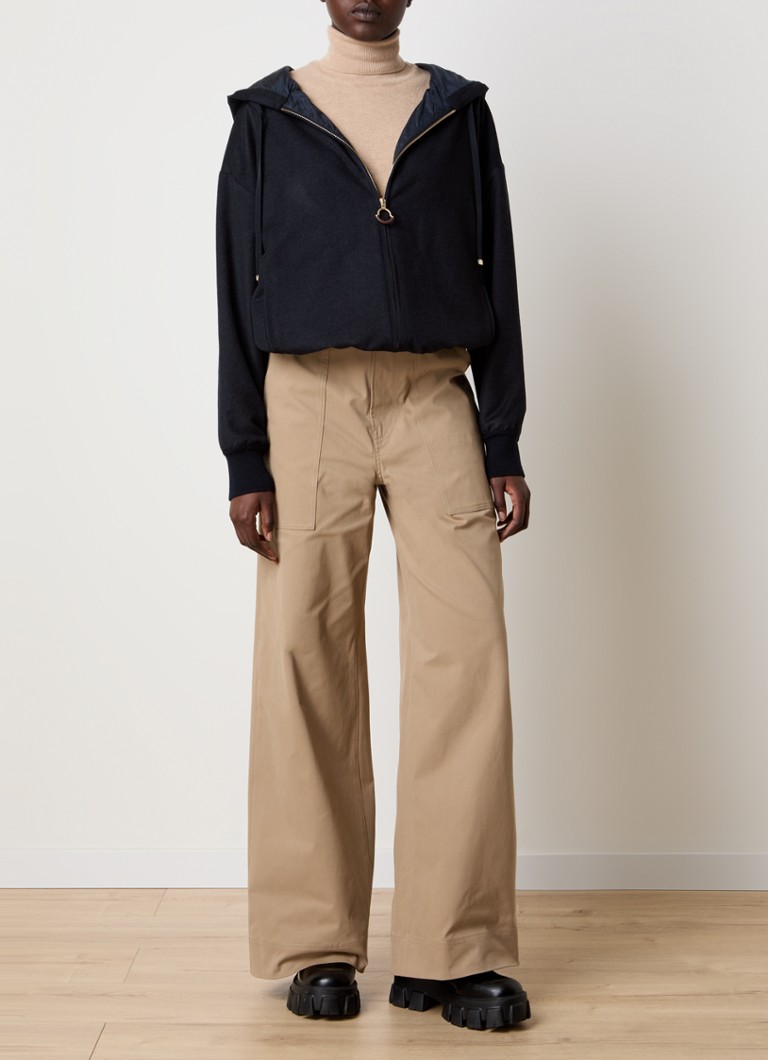 Moncler Camicia hienoneuleinen neuletakki kashmirsekoitteesta, jossa huppu