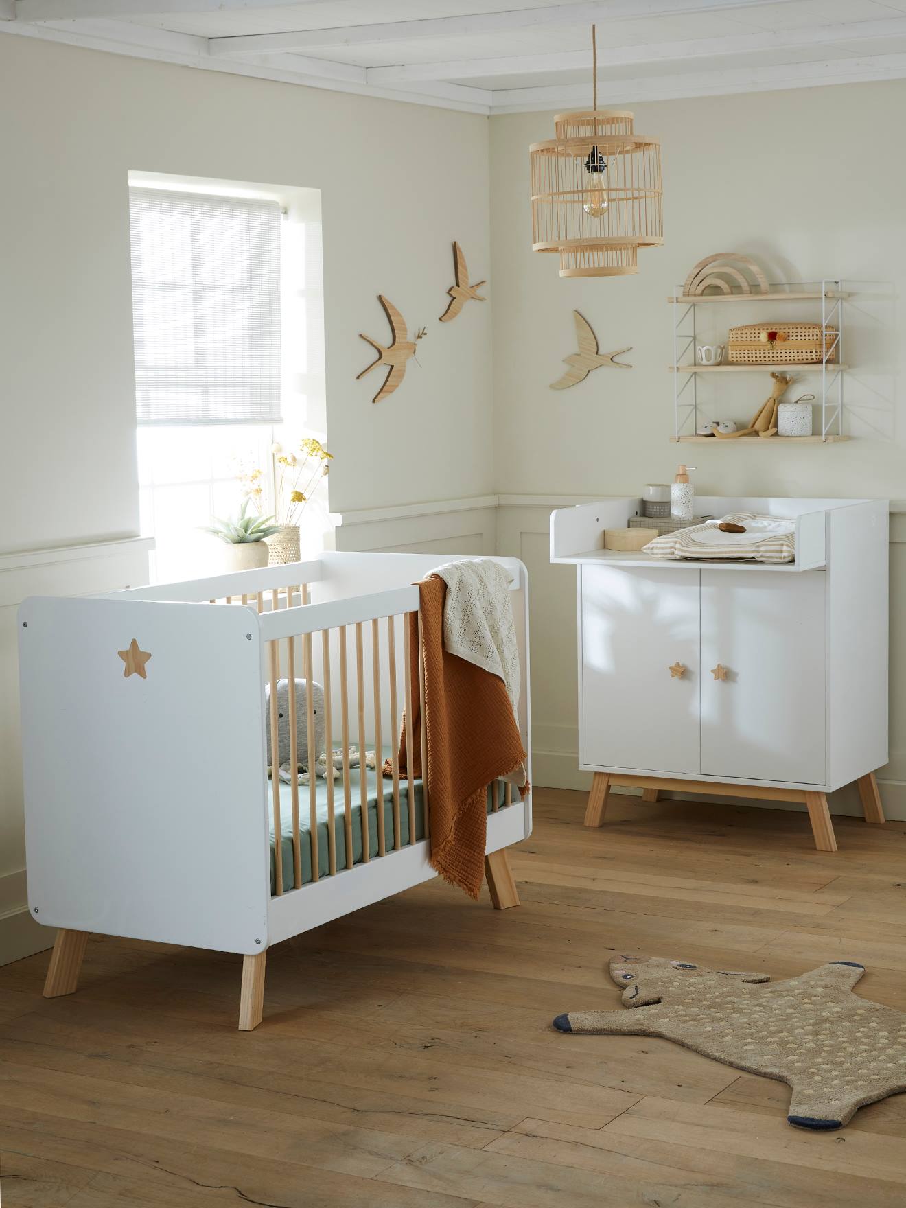 Commode à langer avec placard LIGNE GRANDE OURSE blanc
