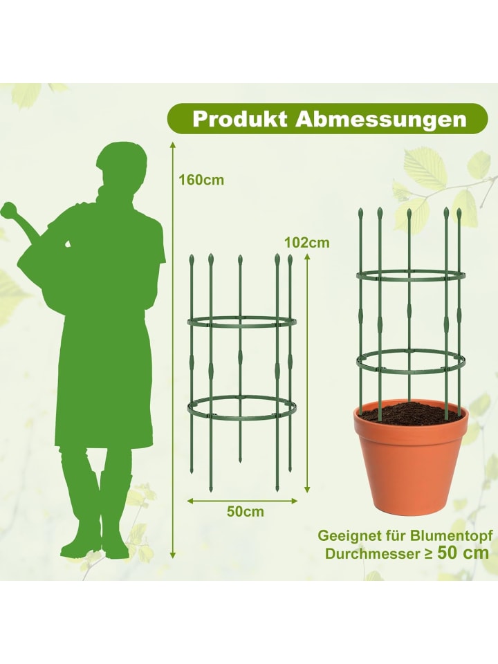 COSTWAY Tomaten Rankhilfe 3er Set 50x102cm in Grün günstig kaufen onesize