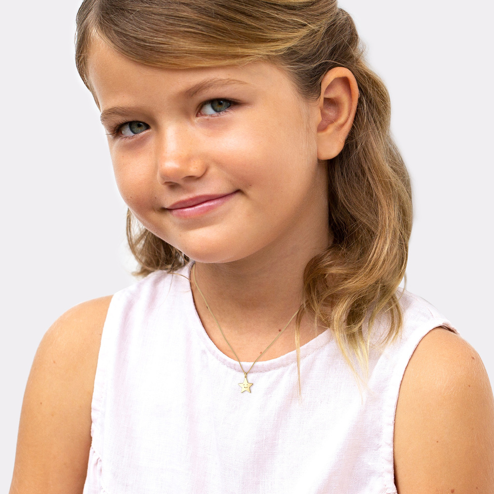 Elli Elli Collier Kinder Astro Stern Gesicht 925er Sterling Silber collier