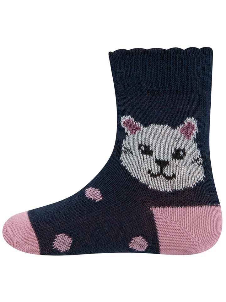 ewers 2er-Set Socken 2er Pack Katze in navy/altrosa günstig kaufen