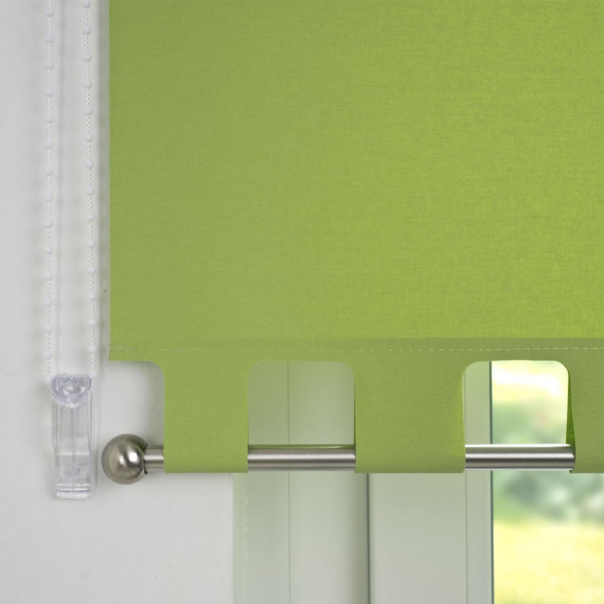 Bella Casa Seitenzugrollo Kettenzugrollo Volantrollo Rollo Eckig lichtdurchlässig 152 x 180 cm grün für Fenster