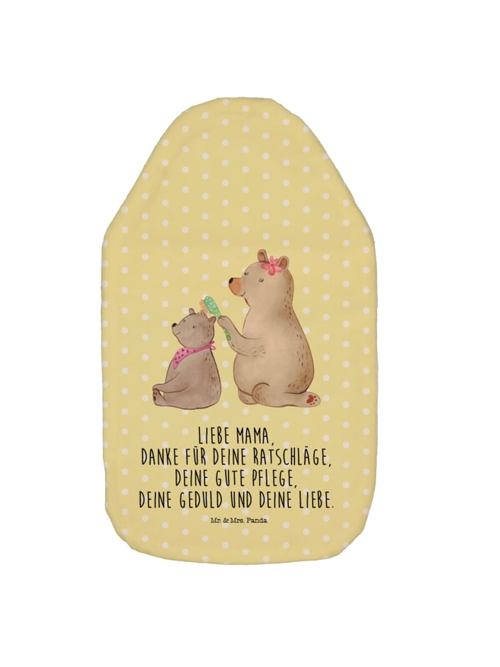 Mr. & Mrs. Panda Wärmflasche Bär Kind mit Spruch in Gelb Pastell günstig kaufen onesize