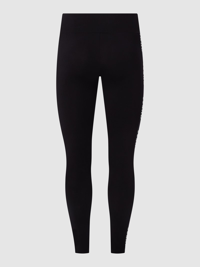 Sportleggings mit Logo-Streifen Modell 'Aline' in schwarz