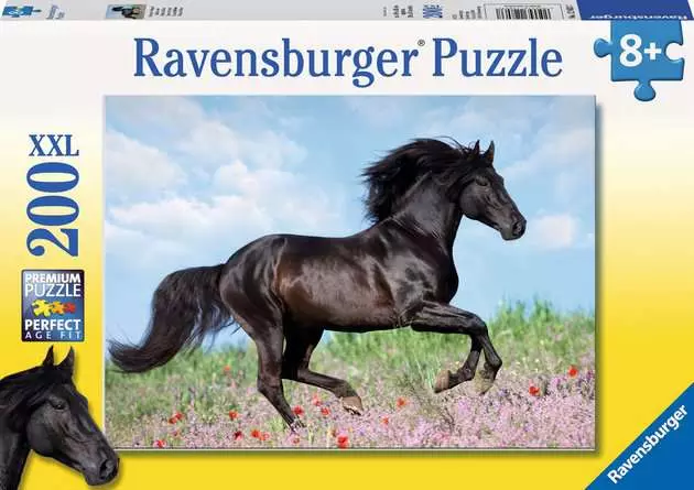 Kinderpuzzle ab 8 Jahren - Schwarzer Hengst - 200 Teile