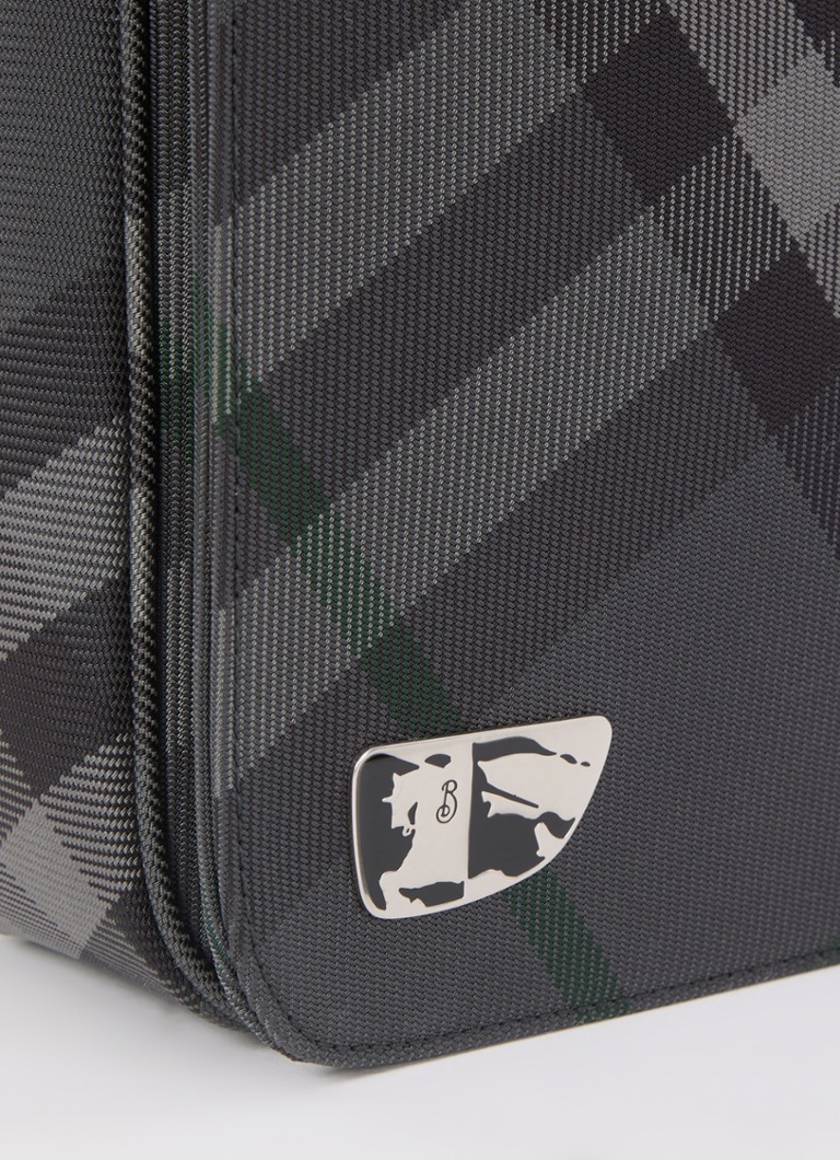Sac bandoulière Burberry Grid Messenger à motif à carreaux et détails en cuir de veau