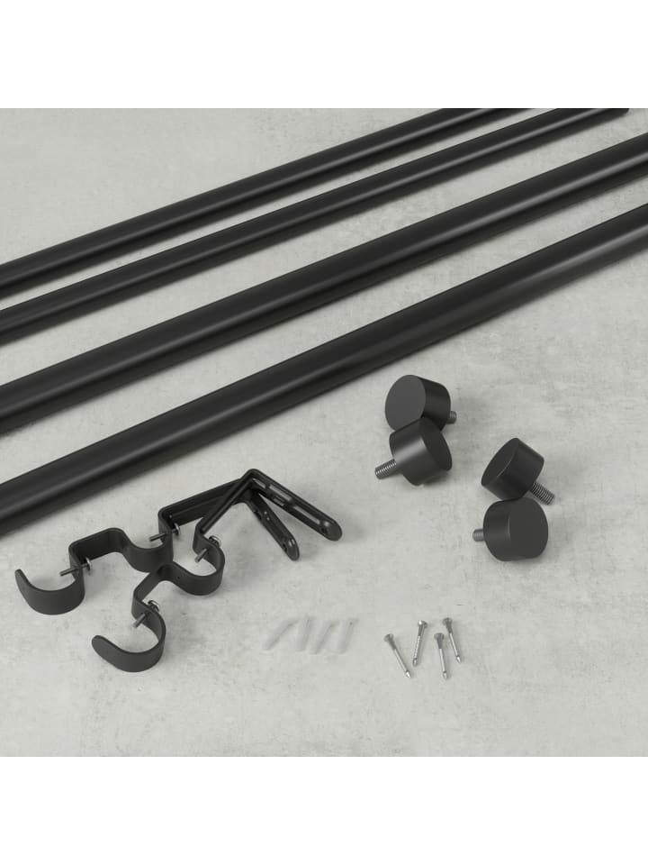umbra Doppel-Gardinenstange Cappa schwarz  307 x 14 x 7cm in schwarz günstig kaufen onesize
