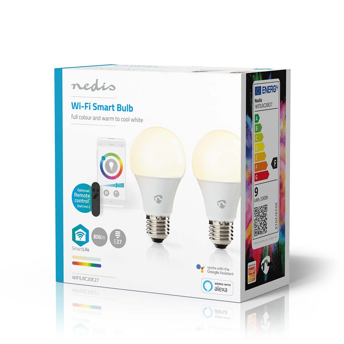 Nedis WIFILRC20E27 SmartLife Vollfärbige LED-Lampen