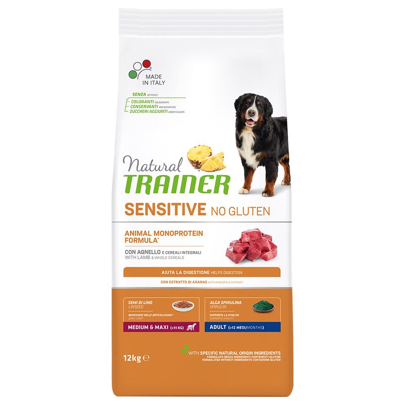 Natural Trainer Sensitive No Gluten Adult Medium/Maxi mit Lamm