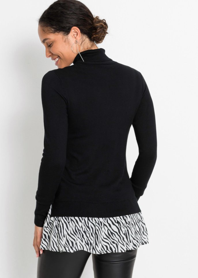 Pullover mit Bluseneinsatz