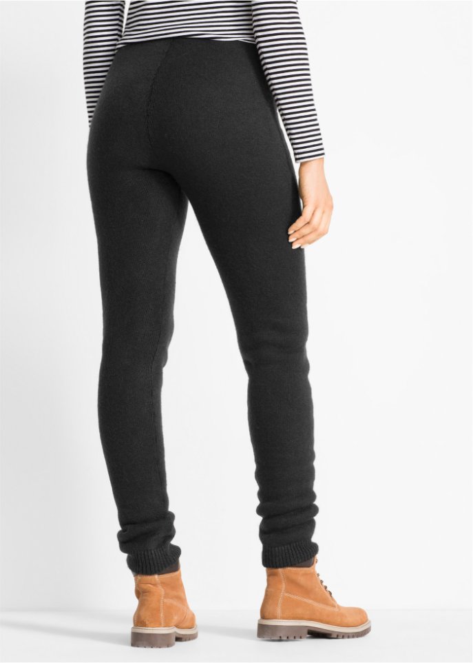 Gerippte Thermo-Leggings mit Rippbund