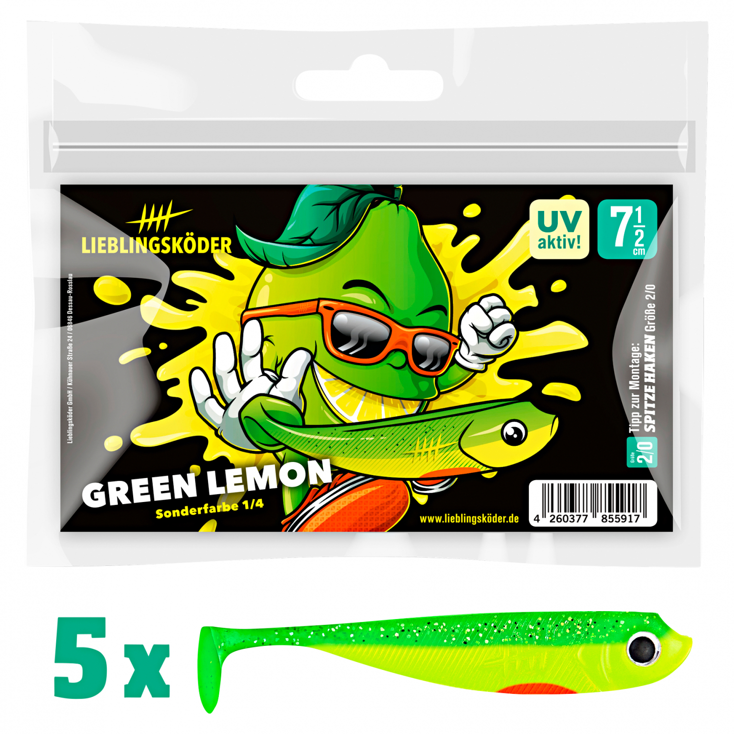 Lieblingsköder Green Lemon Gummifisch