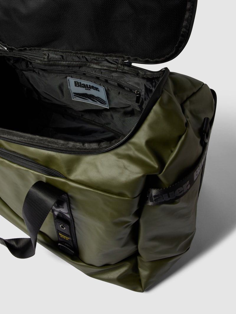 Duffle Bag mit Label-Details Modell 'SPLASH' in olivgrün