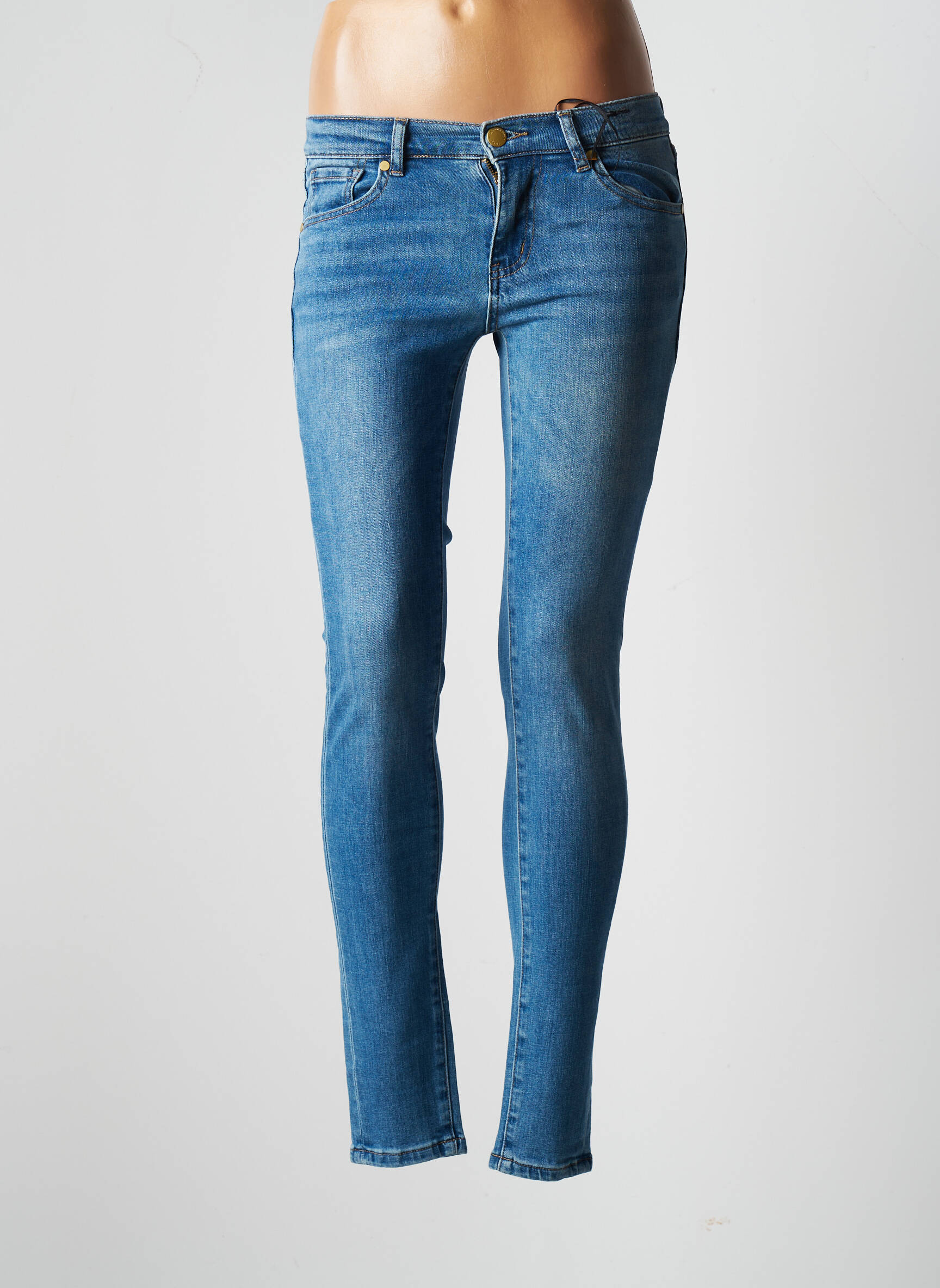 La Petite Etoile Jeans Skinny Femme couleur bleu