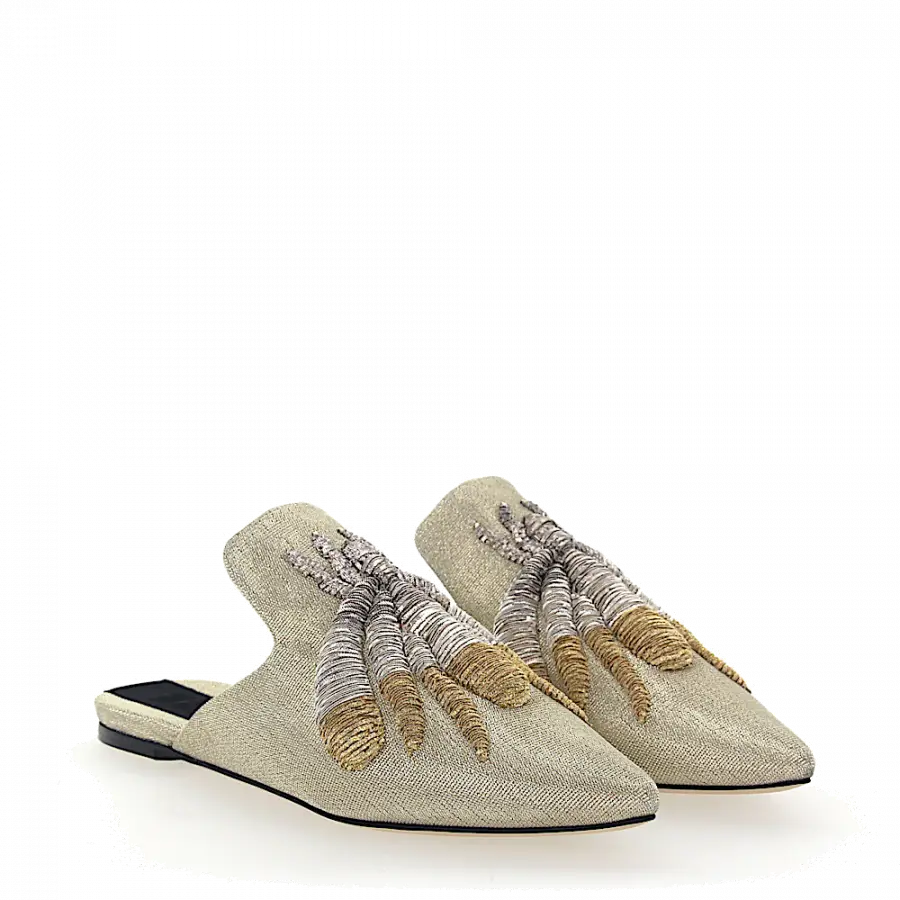 SANAYI 313 - Slipper 112986 Stickerei gold - beige