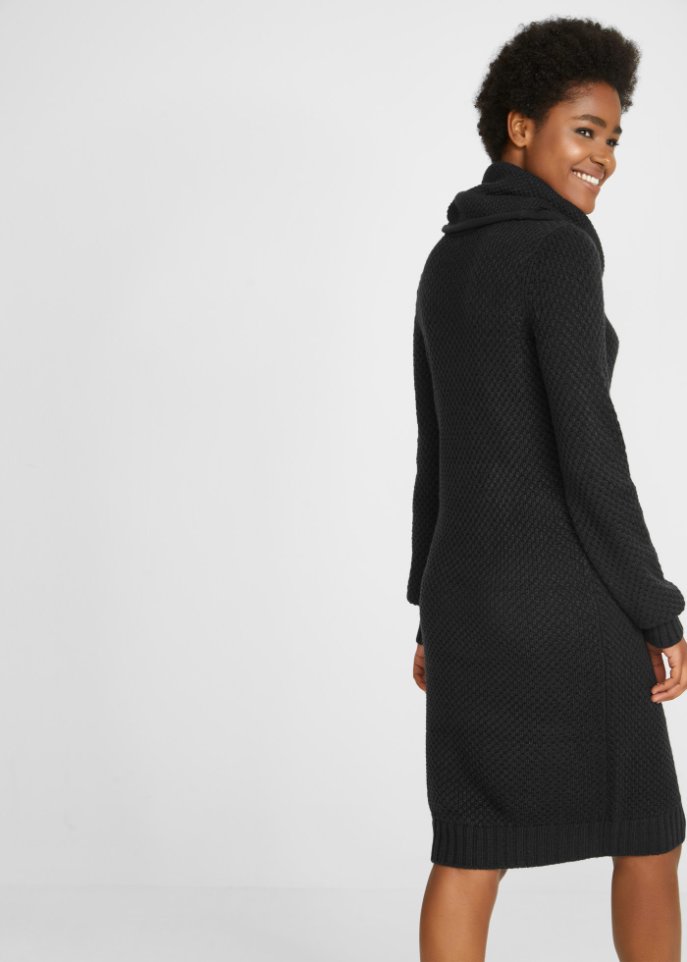 Strickkleid mit Schalkragen