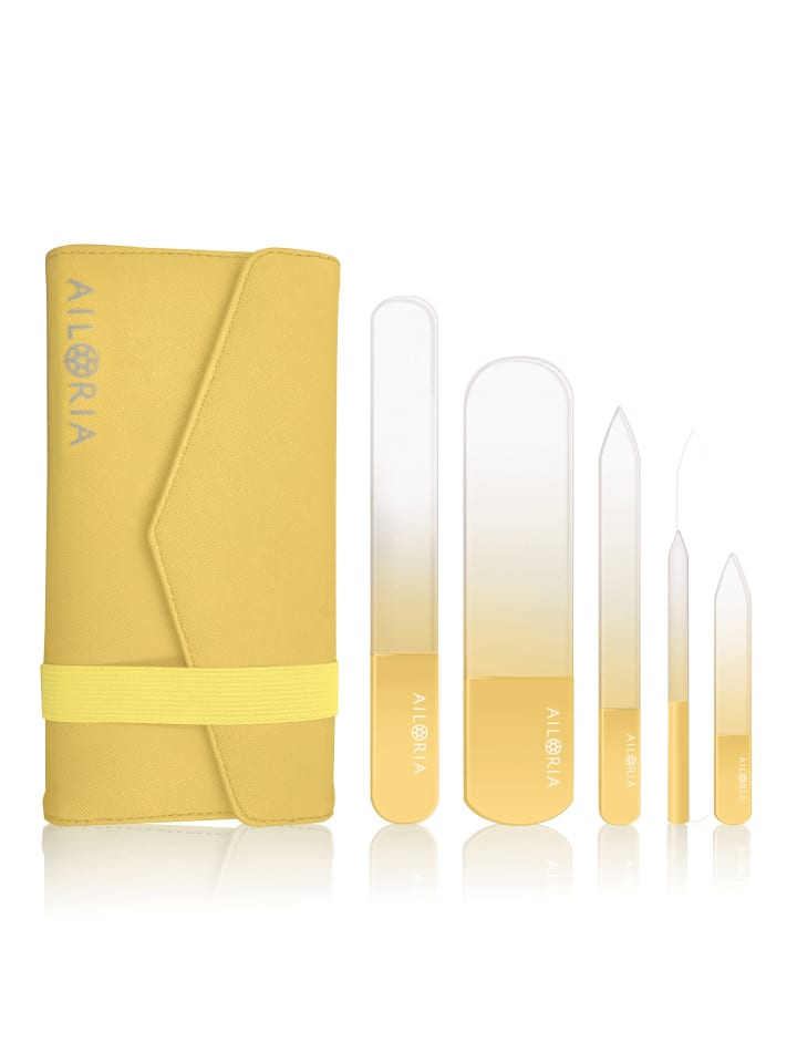 Ailoria CONTOUR LUXE Glas-Nagelfeilenset in gelb günstig kaufen onesize