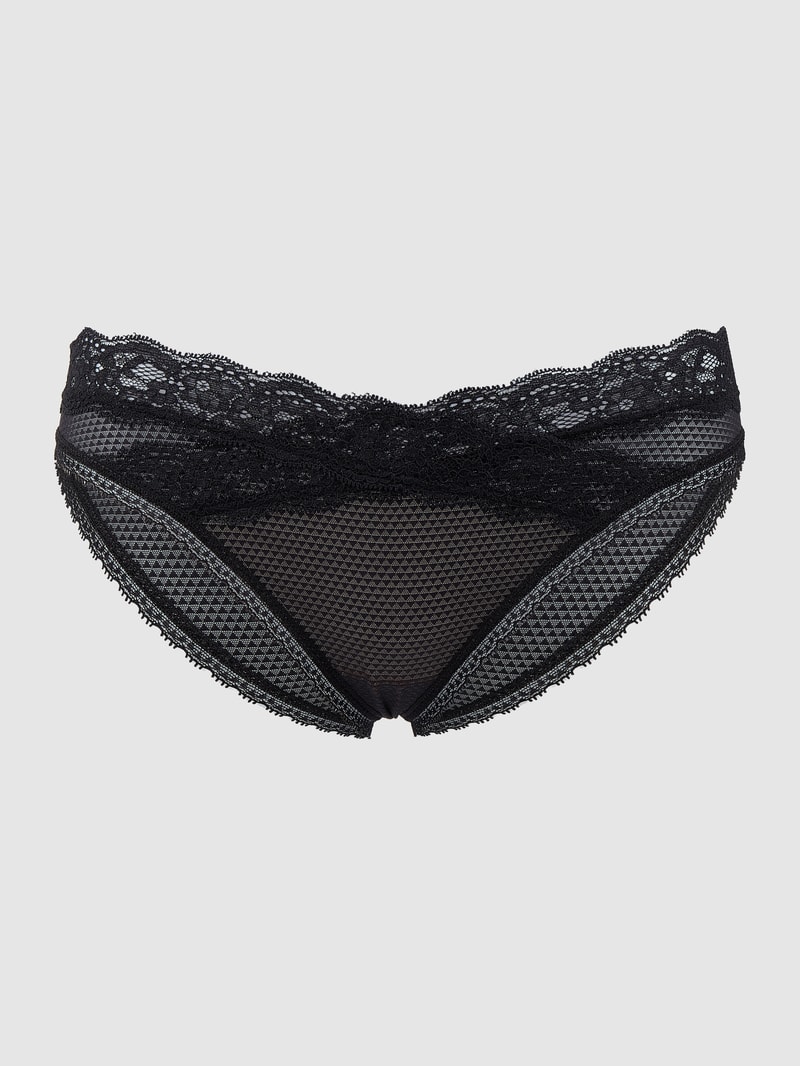 String mit Spitze Modell 'Brooklyn' in schwarz