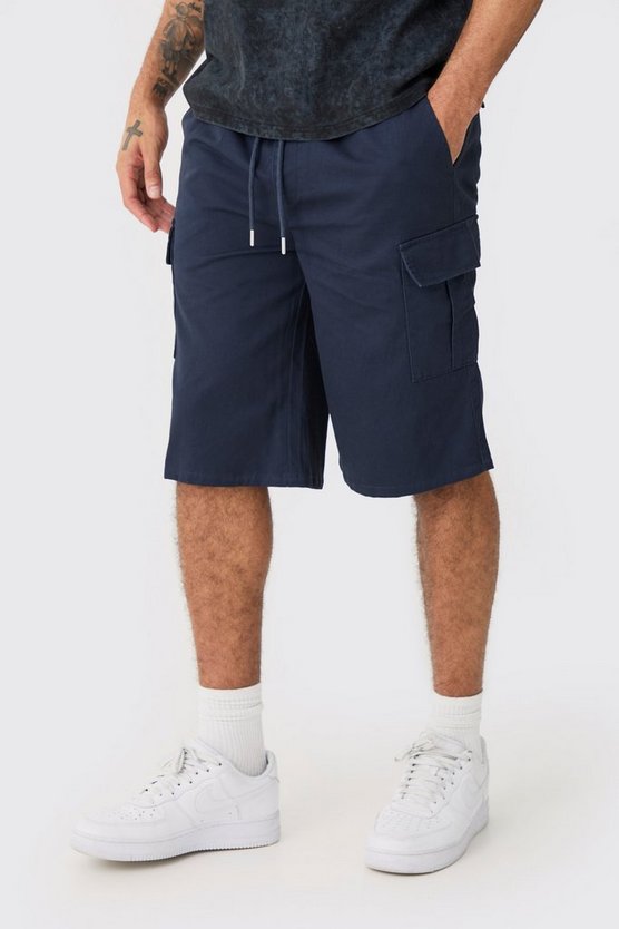 Lockere Cargo-Shorts mit elastischem Bund