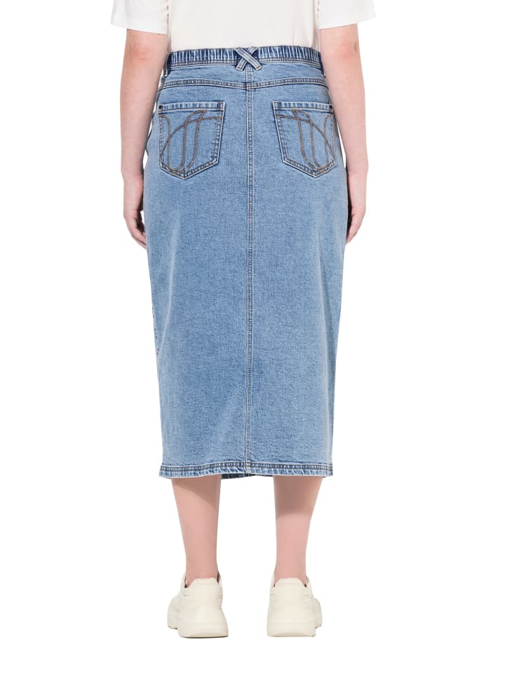 Ulla Popken Jeansrock in blue denim günstig kaufen