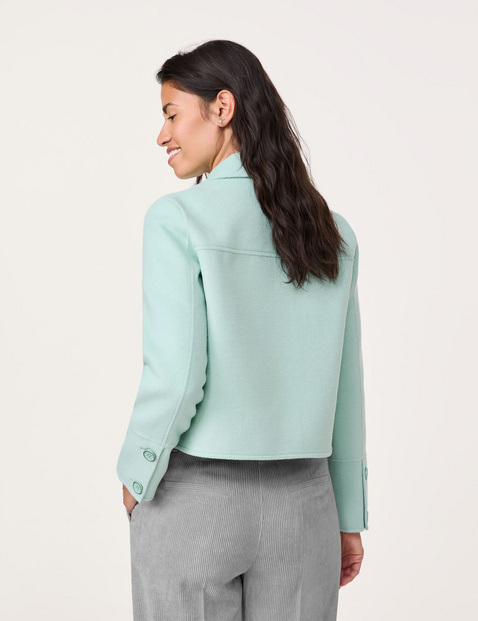 Kurze Blazerjacke mit Wollanteil