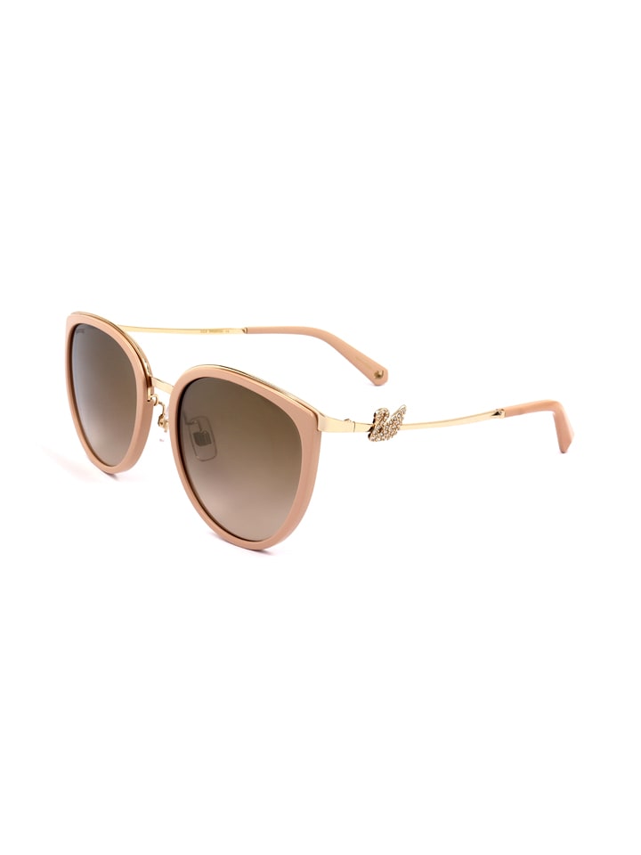 Swarovski Damen-Sonnenbrille in Rosa-Gold/ Khaki günstig kaufen 60