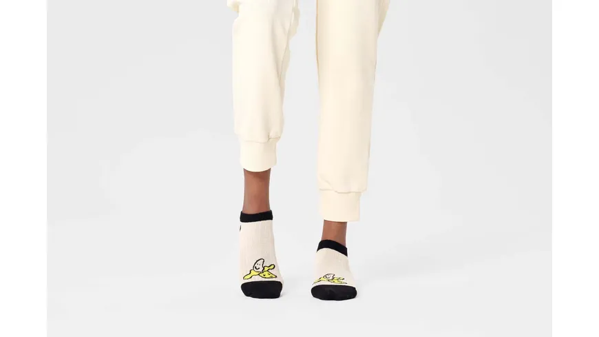 Happy Socks Unisex Sneaker Socken Banana White