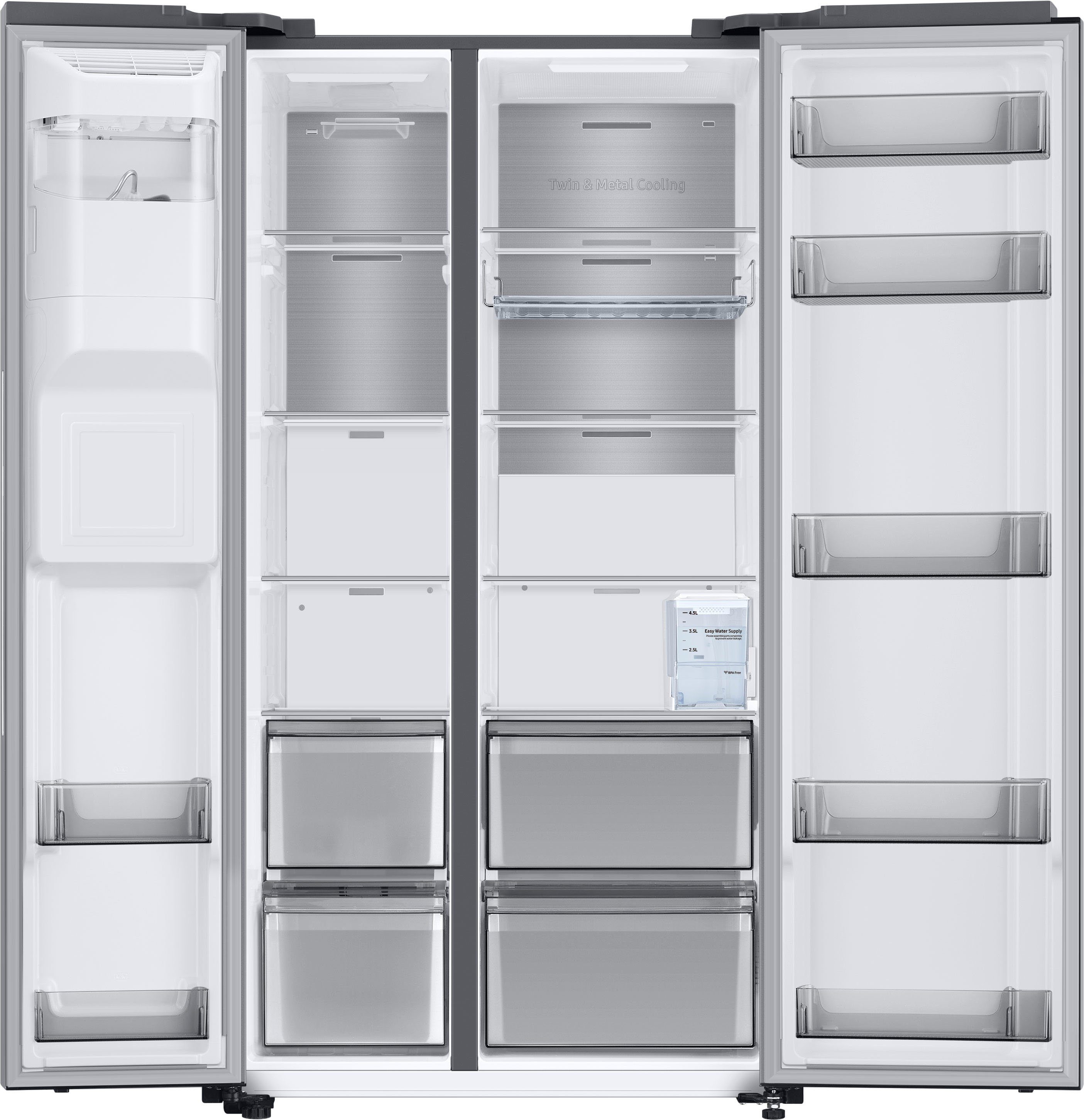 Samsung Side-by-Side RS8000 RS6GA854CSL, 178 cm hoch, 91,2 cm breit, interner Wassertank-kein Festwasseranschluss nötig