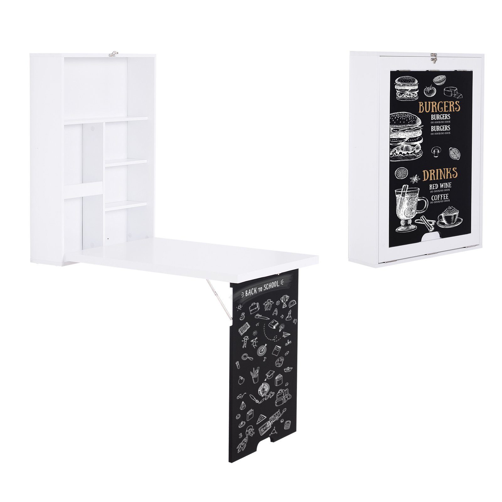 HOMCOM Klapptisch Klappschreibtisch mit Tafel