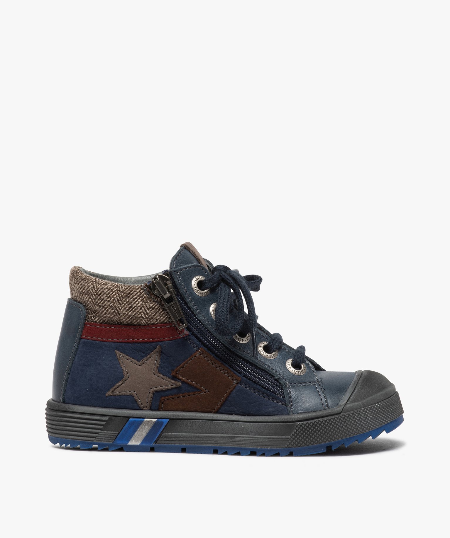 Boots Garçon en cuir fermeture lacets et zip - Bopy | GEMO