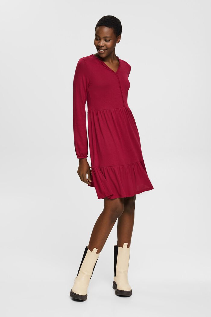 Minikleid mit Stufenvolant, LENZING™ ECOVERO™