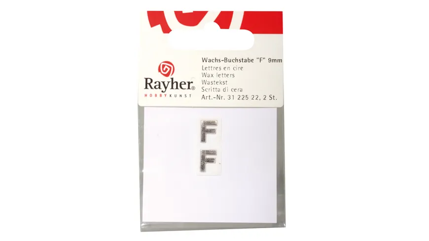Rayher Wachsbuchstaben -F- silber 9mm 2Stück