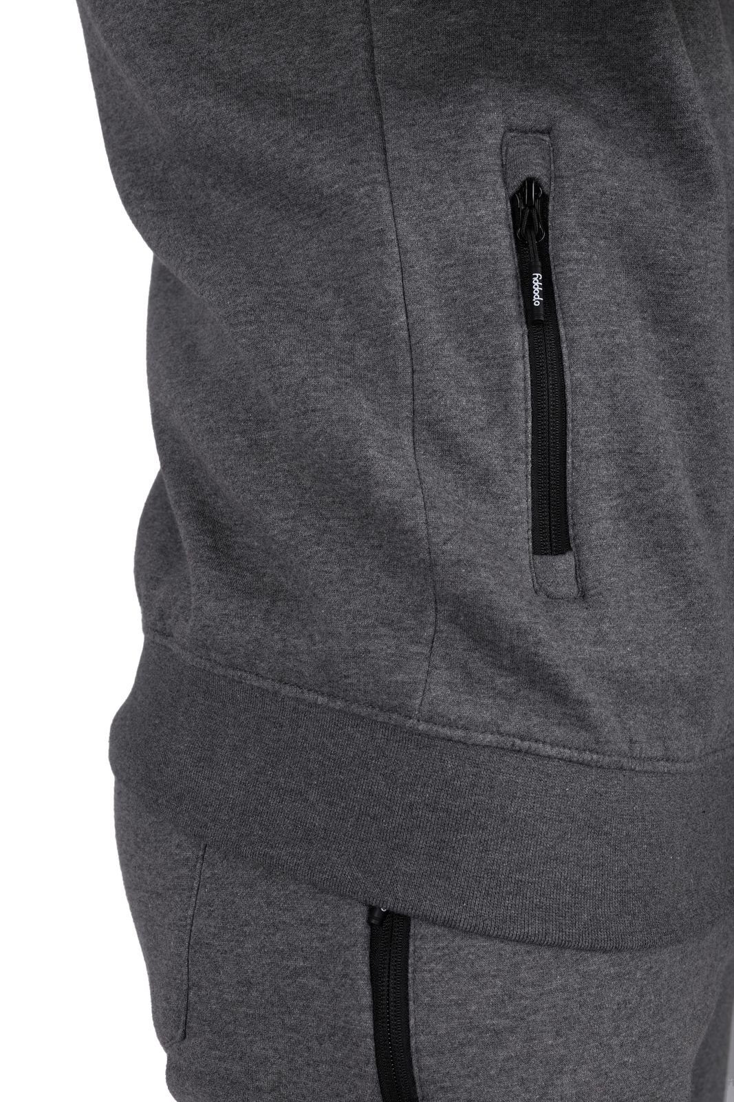 O'Poppy Jogginganzug Herren dunkelgrau (2-tlg), mit Kapuze und Taschen mit Reißverschluss