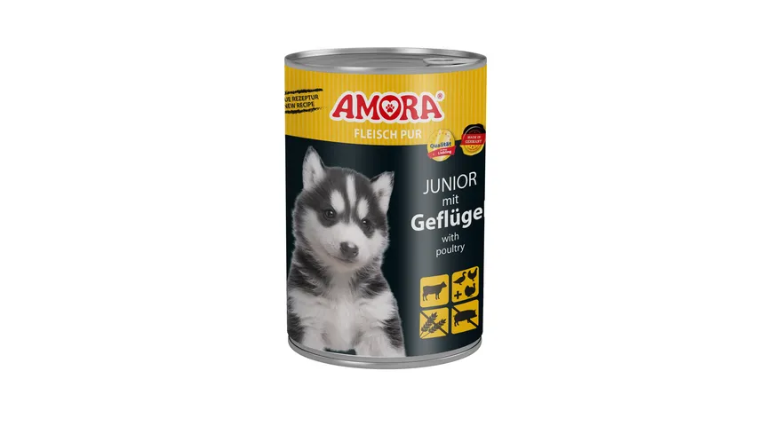 AMORA Hundenassfutter Fleisch Pur Junior mit Geflügel 400 g
