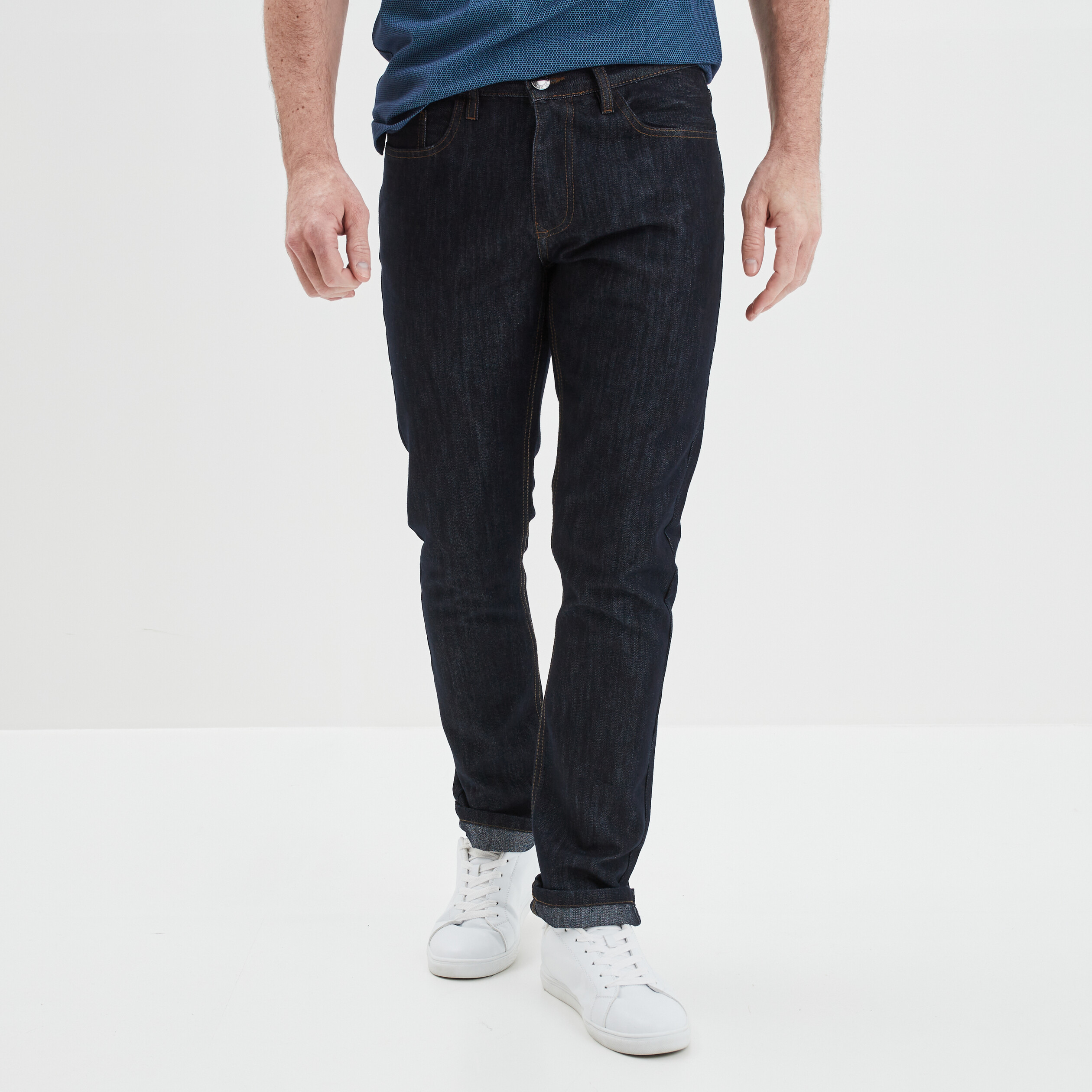 Jeans straight coupe droite denim brut homme | La Halle